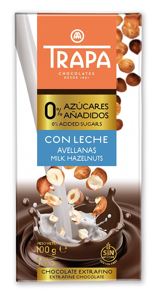 0% azúcares added sugars milk with hazelnuts . . . . . . . . . . . . . .